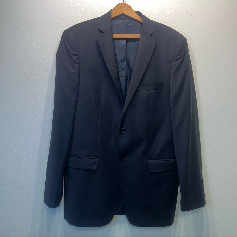 MANZETTI Mens 48R (Measures 40) Navy Wool Blend Blazer Sport Coat Suit Jacket